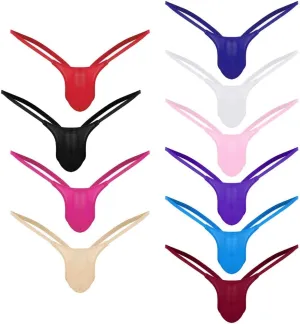 10 Pack Silky Bulge Pouch Briefs for Men Ice silk Low Rise Thong G-String Elephant Nose Sissy Underpants Underwear