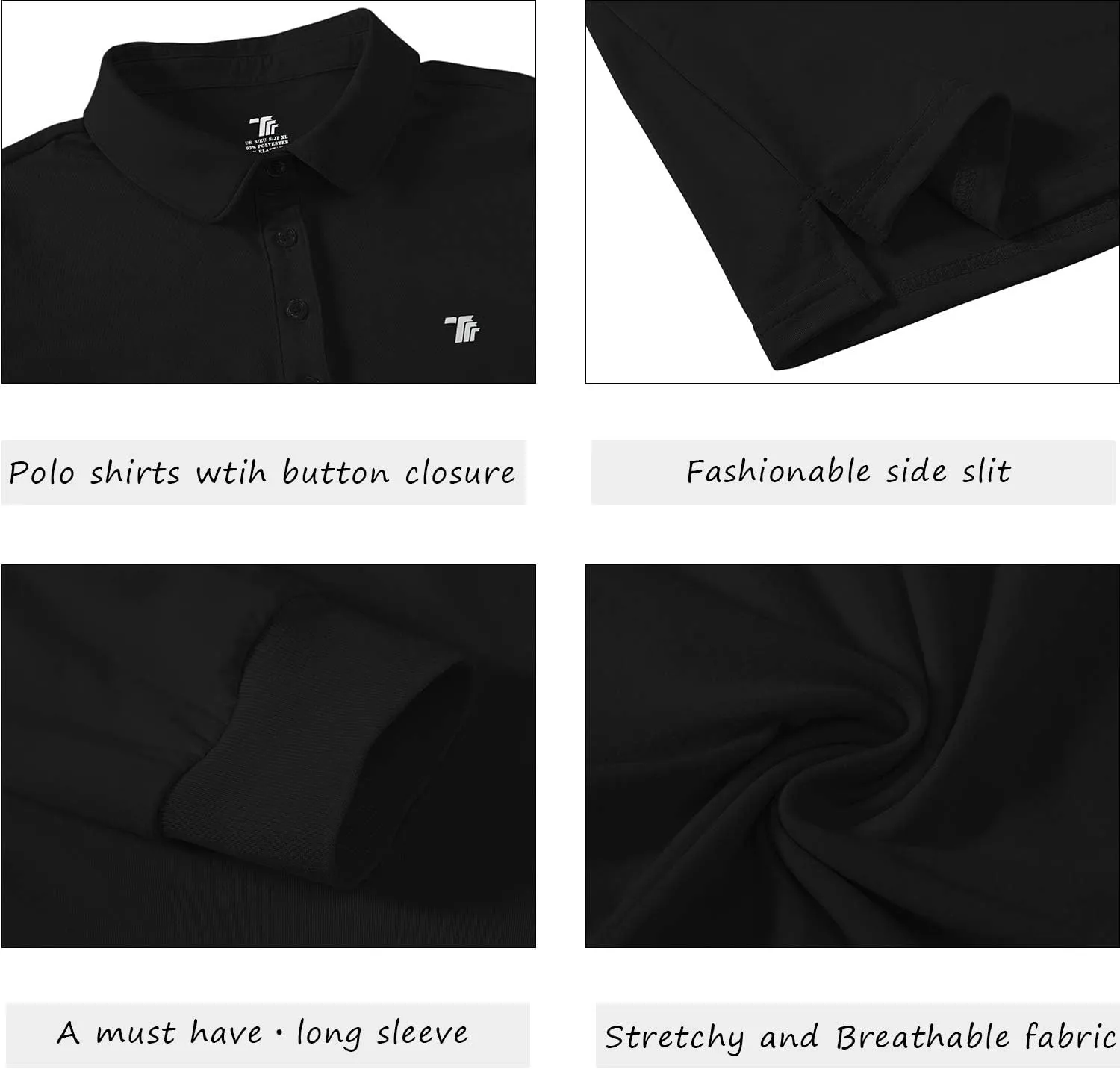 AIRIKE Golf Polo Shirts for Women Long Sleeve Colourful Quick-Dry Workwear & Activewear-Womens Athletic Apparel