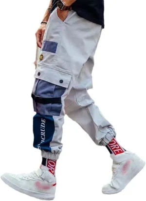 Aoleaky Men's Harem Pants Hip Hop Spring/Summer Cargo Pants Casual Streetwear Trousers