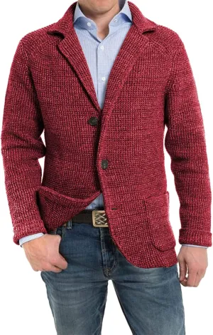 Aoysky Men's Shawl Collar Cardigan Sweater Button Down Knitwear with Pockets