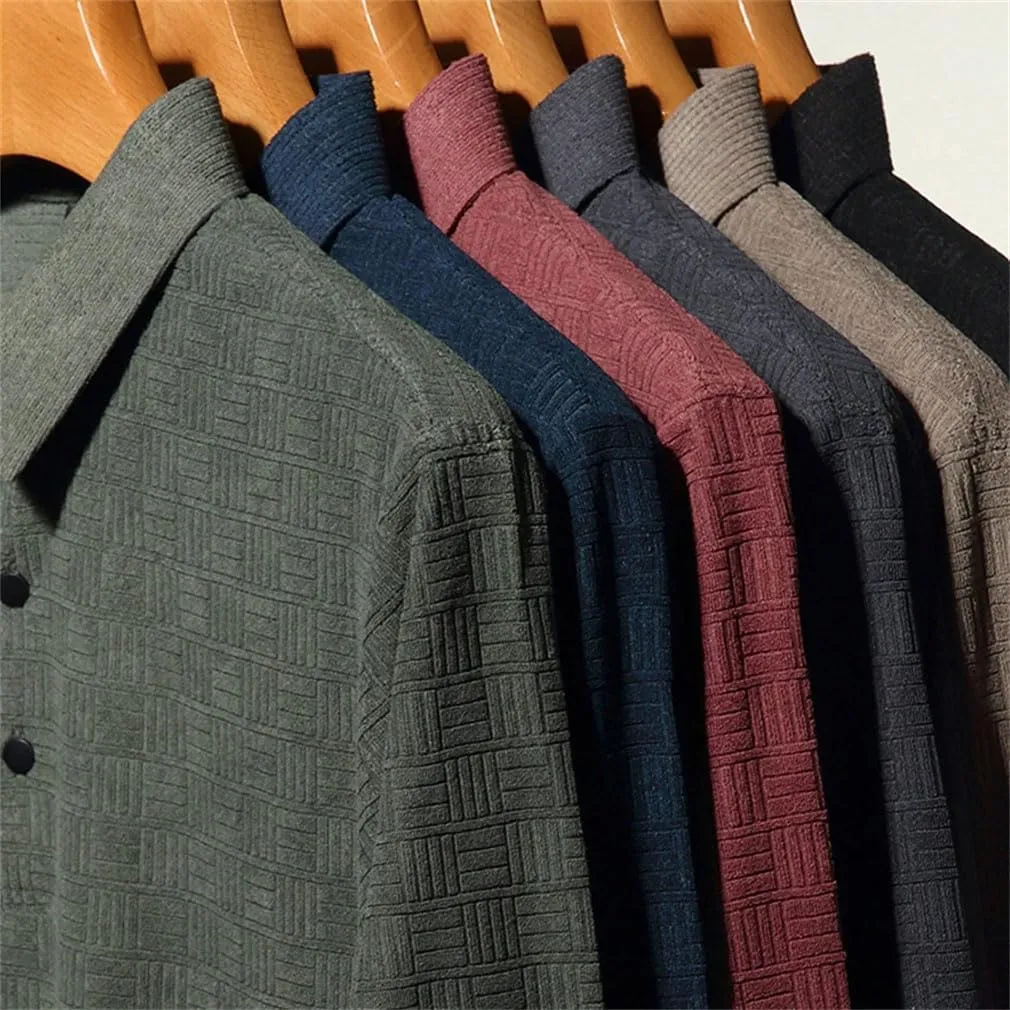 Azedssw Men's Polo Shirts Business Casual Long Sleeved Shirt Solid Color Activewear Polos