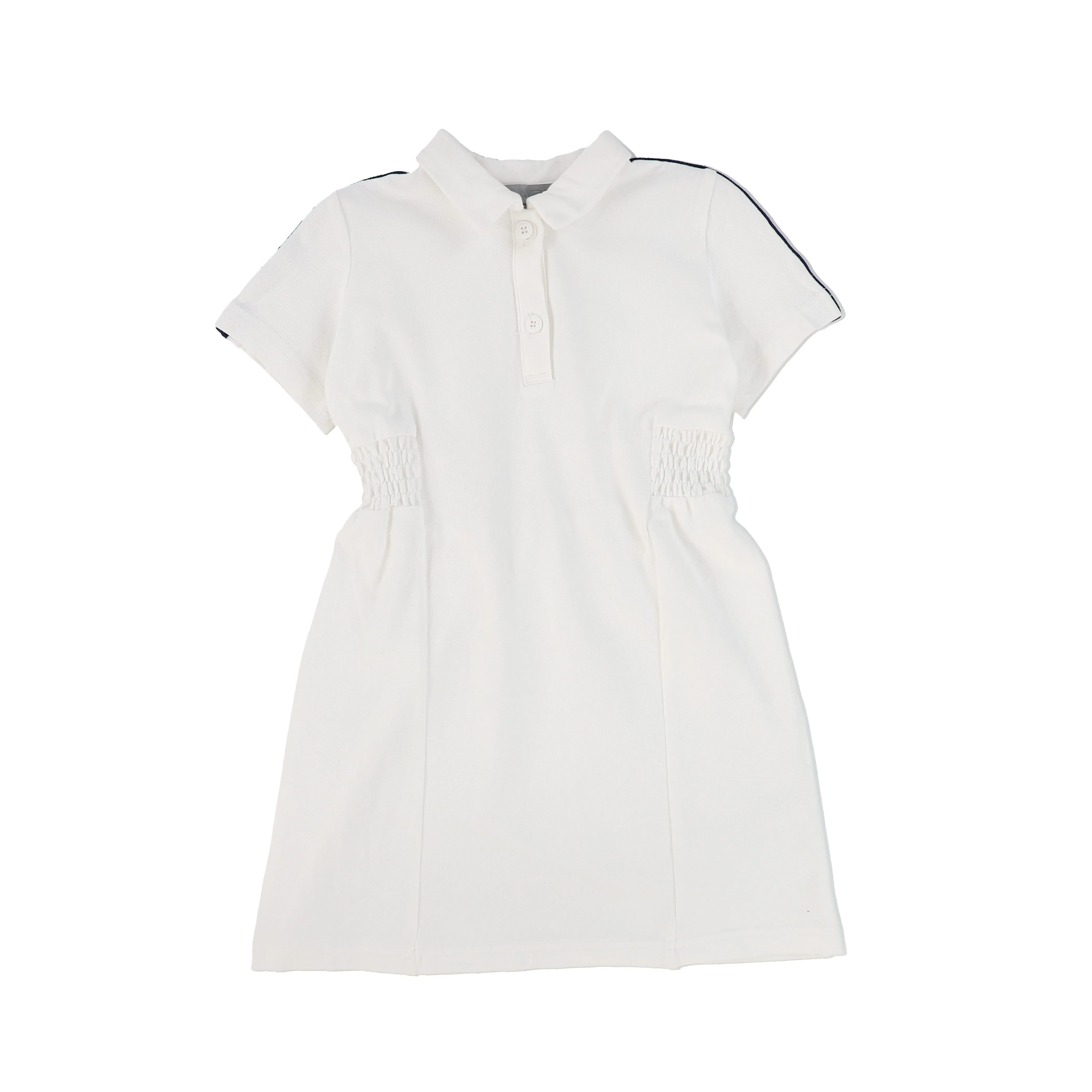BACE COLLECTION WHITE PIQUE VARSITY SS DRESS [FINAL SALE]