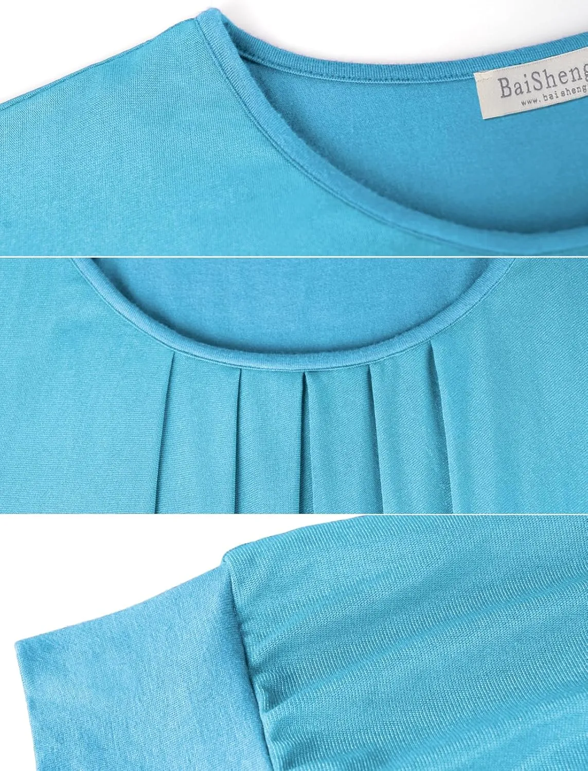 BAISHENGGT Womens Summer Tops Flutter Short Sleeve Pleated Front Mesh Shirts Dressy Casual Blouses