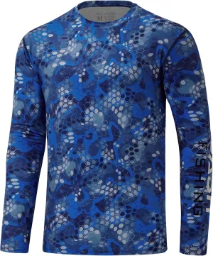 BASSDASH Mens UPF 50  Camo Long Sleeve Shirts Quick Dry Lightweight Performance Shirt for Outdoors Fishing Hiking