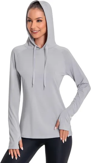 BASSDASH Womens UPF 50  Hiking Fishing Hoodie UV Shirt Long Sleeve Outdoor Activewear Breathable Lightweight Stretch