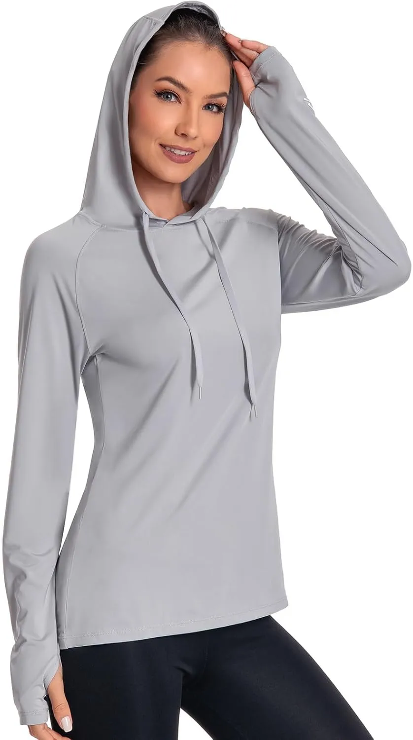 BASSDASH Womens UPF 50  Hiking Fishing Hoodie UV Shirt Long Sleeve Outdoor Activewear Breathable Lightweight Stretch