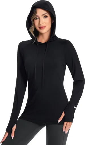 BASSDASH Womens UPF 50  Hiking Fishing Hoodie UV Shirt Long Sleeve Outdoor Activewear Breathable Lightweight Stretch