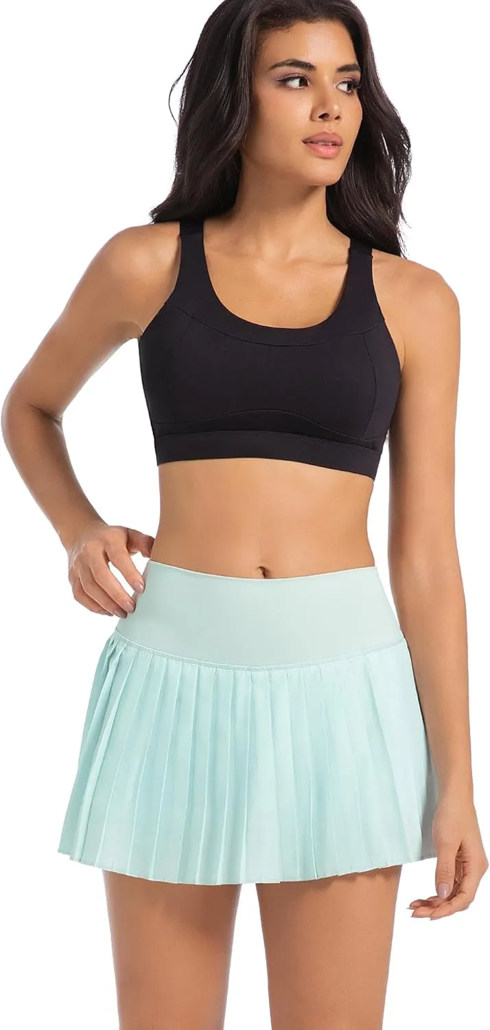 Betaven Pleated Tennis Skirt for Women with Shorts Pockets High Waisted Golf Skirts Flowy Athletic Skorts