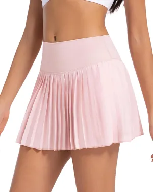 Betaven Pleated Tennis Skirt for Women with Shorts Pockets High Waisted Golf Skirts Flowy Athletic Skorts