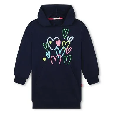 BILLIEBLUSH GIRLS HOODED SWEATDRESS W/ HEART GRAPHIC