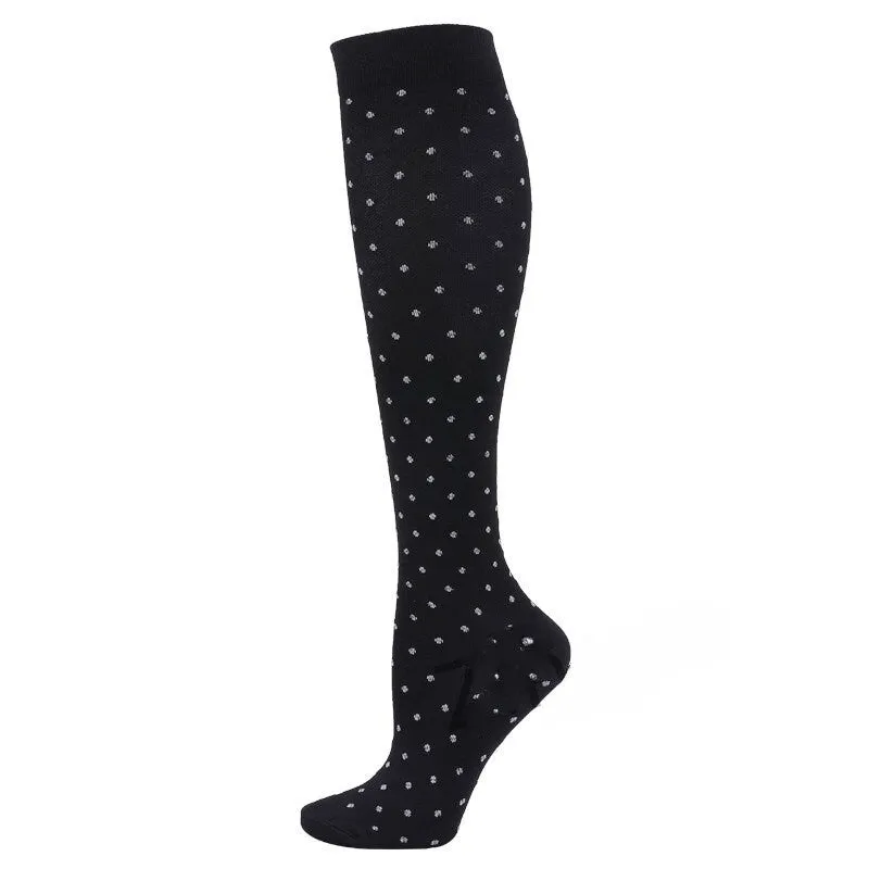 Black Dotted Compression Socks