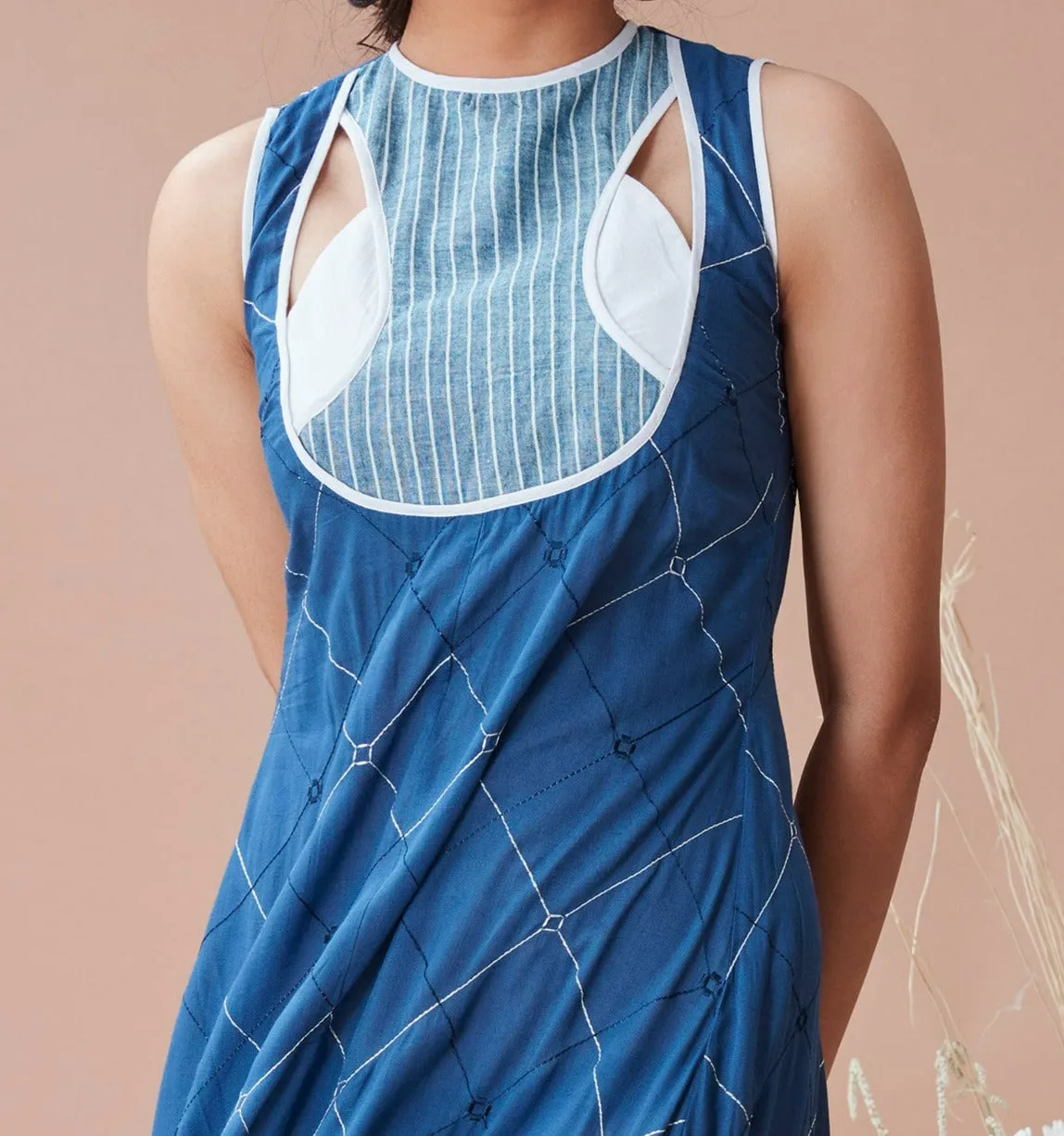 Blue Cotton Maxi Dress