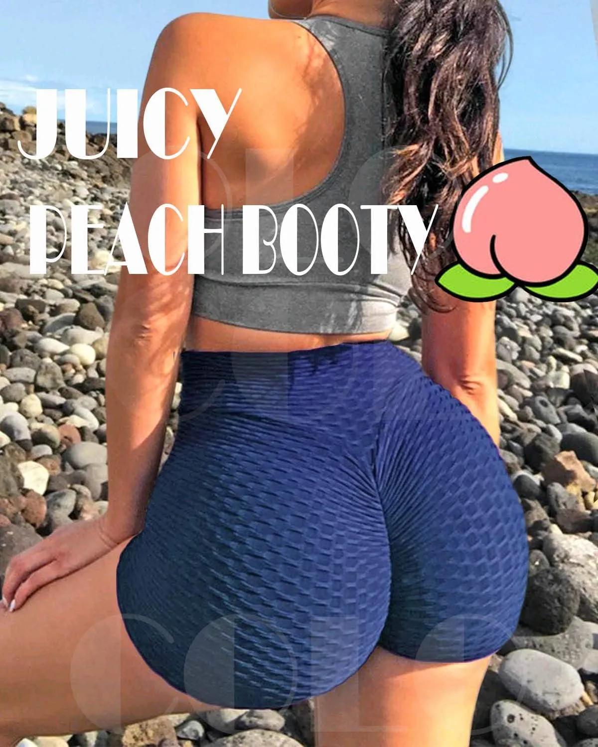 Booty Shorts Naughty Scrunch Butt Lifting Leggings Workout High Waisted Textured Bottom