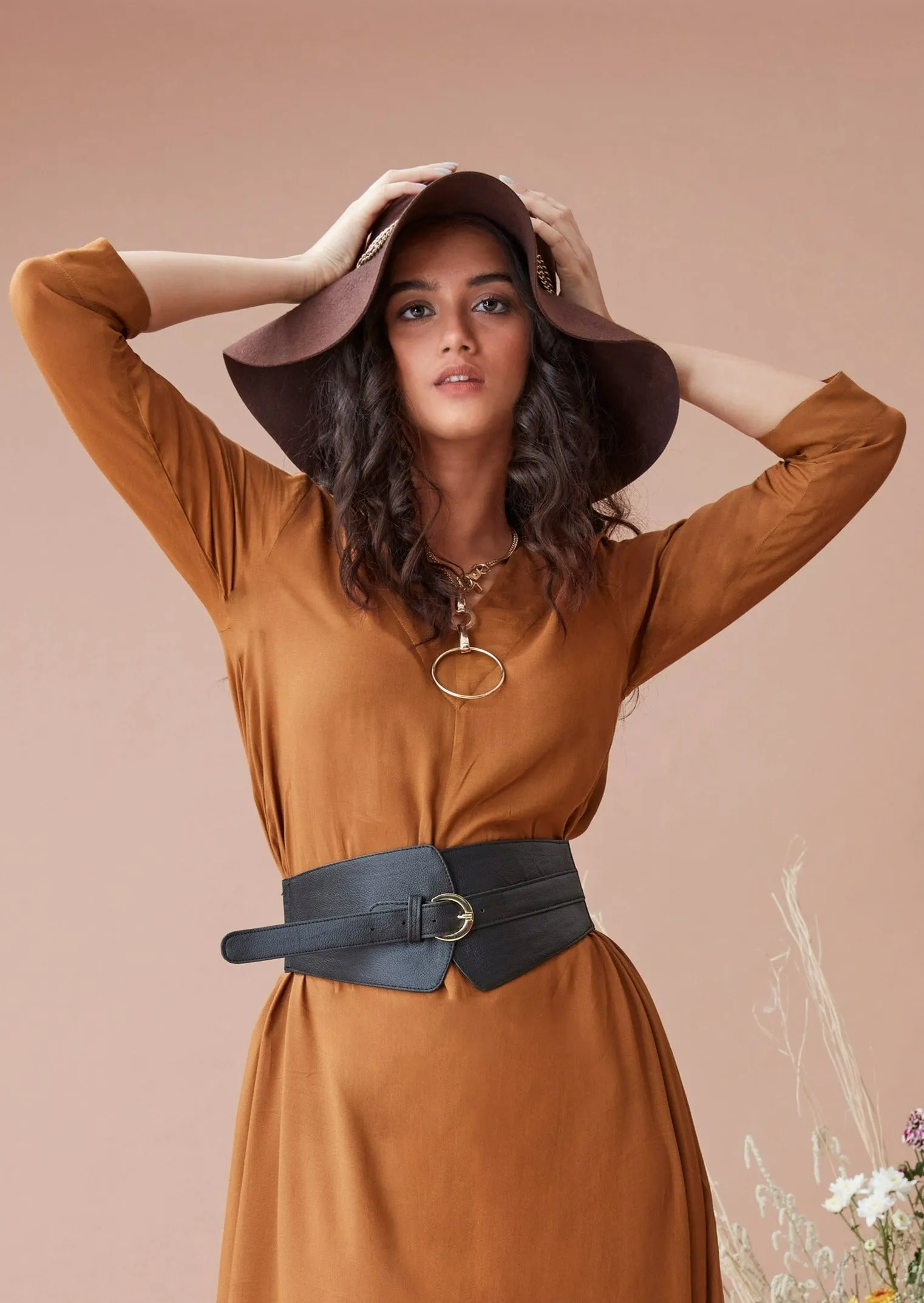 Brown Cotton Maxi Dress