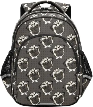 Bulldog Dog Dot Toddler Backpack for Boys Girls 3-8 Kids Backpack for Kindergarten Bookbags for Preschool School Bag for Elementary for tag2 15.3in