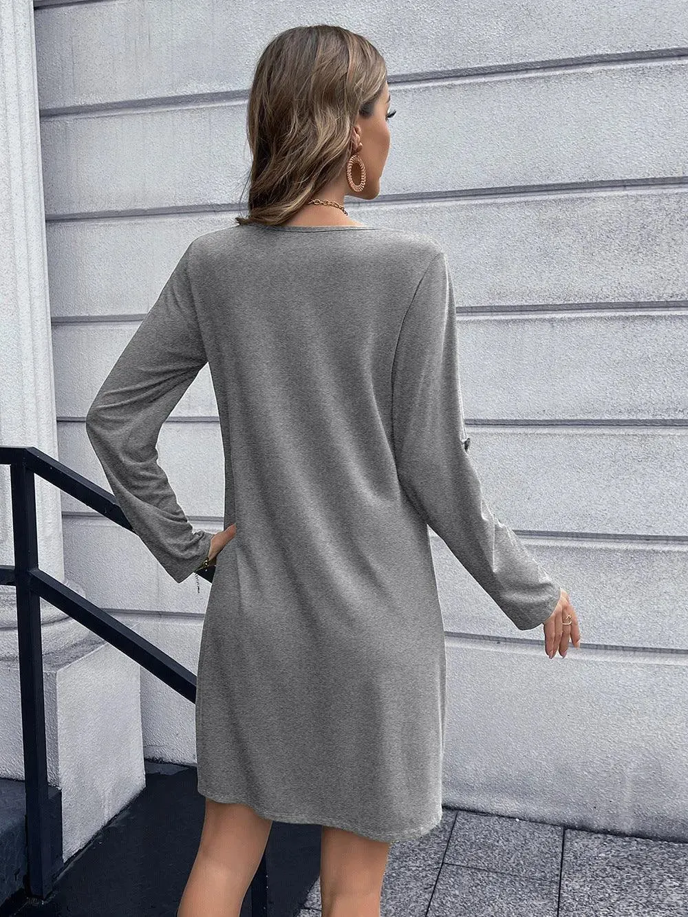 Button Down V-Neck Mini Dress: Buy Now Upgrade Your Wardrobe