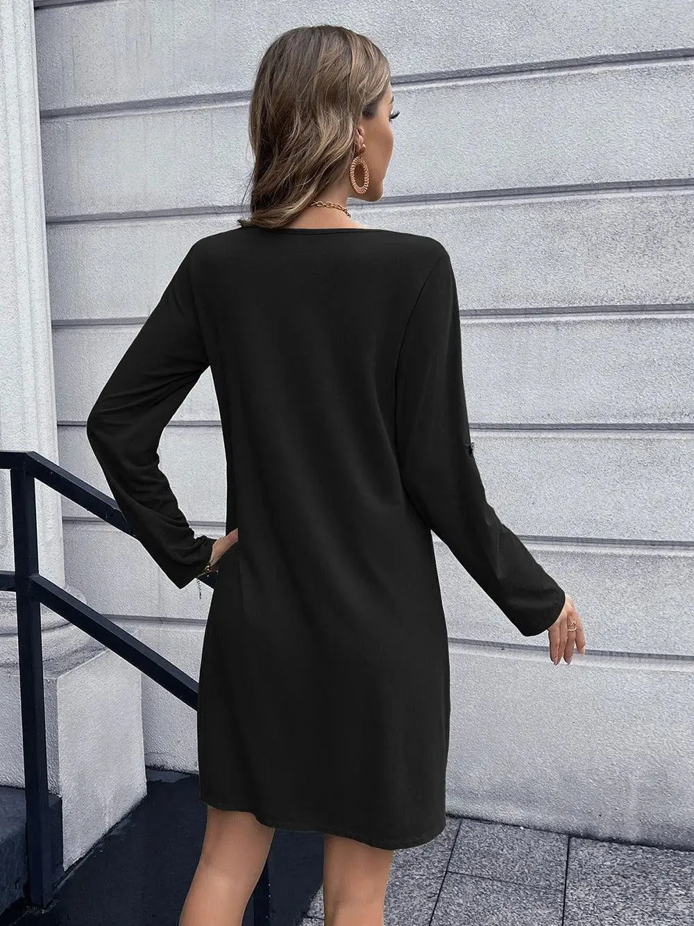 Button Down V-Neck Mini Dress: Buy Now Upgrade Your Wardrobe