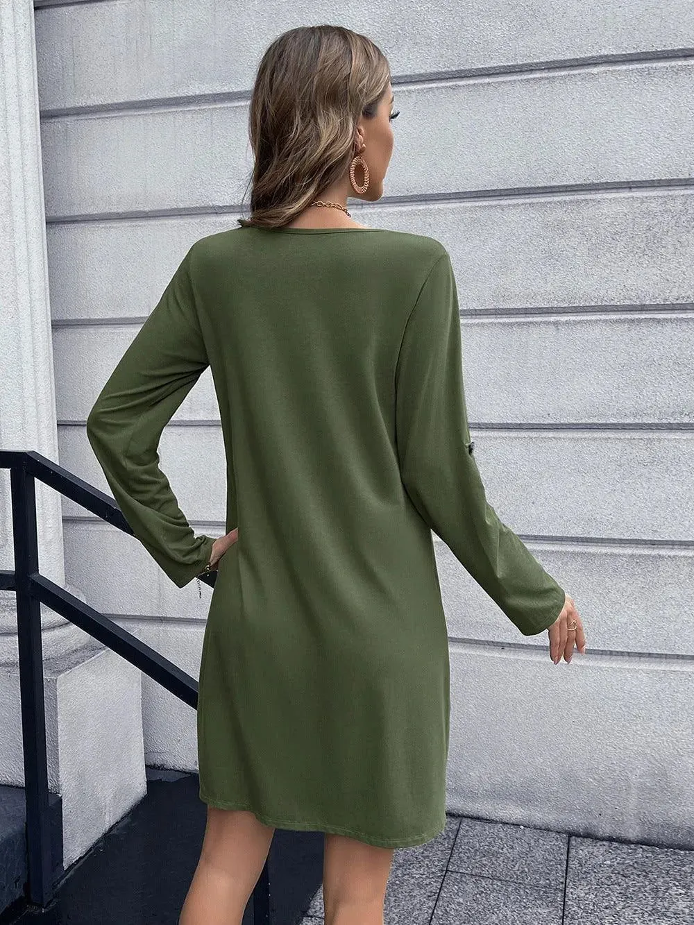 Button Down V-Neck Mini Dress: Buy Now Upgrade Your Wardrobe