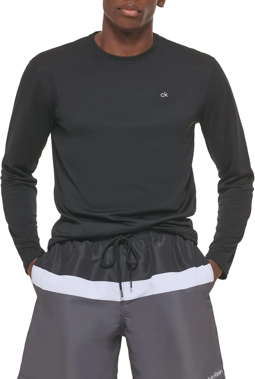 Calvin Klein Men's Standard UPF 40  Long Sleeve Quick Dry Swim Shirt