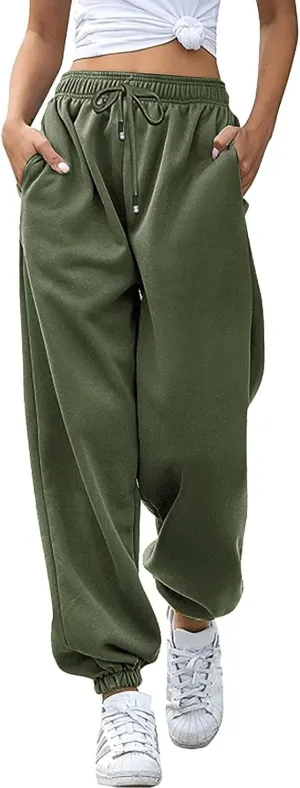 Cinch Bottom Sweatpants for Women Baggy Athletic Lounge Pants with Pockets Casual Workout Active Bottoms Joggers Trousers
