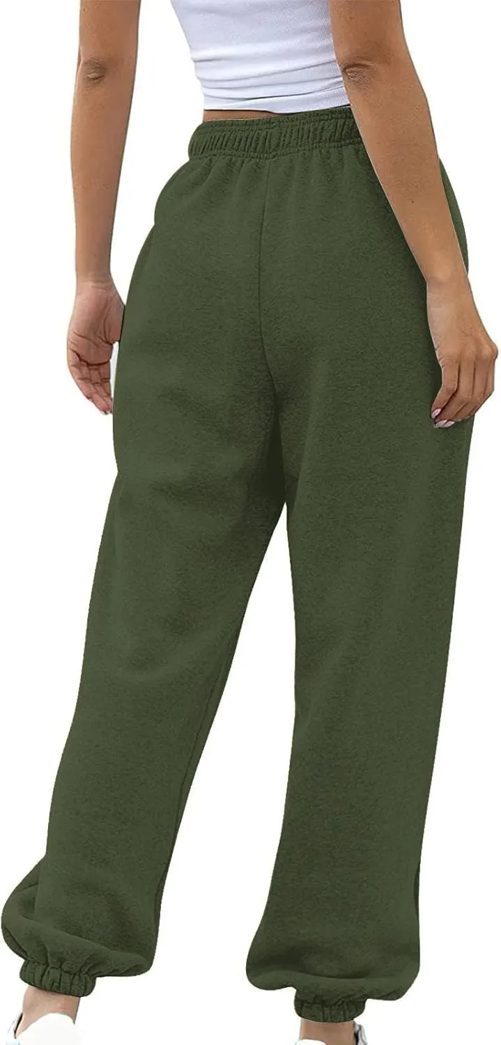 Cinch Bottom Sweatpants for Women Baggy Athletic Lounge Pants with Pockets Casual Workout Active Bottoms Joggers Trousers