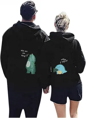 Cokino Matching Couple Hoodie Set,Pullover Hoodie Oversized Sweatshirt for Women Dinosaur Activewear Cute Couple Gifts