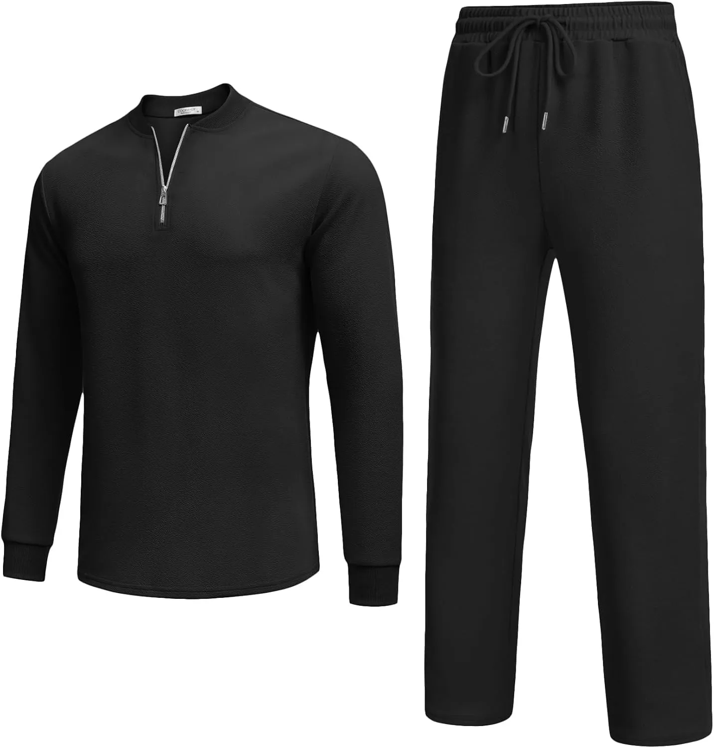 COOFANDY Men's 2 Piece Tracksuit Set Polo Athletic Sweatsuit Quarter Zip Jogging Long Sleeve Casual Sports Outfits