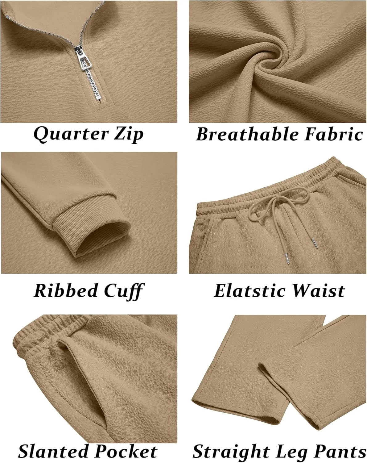 COOFANDY Men's 2 Piece Tracksuit Set Polo Athletic Sweatsuit Quarter Zip Jogging Long Sleeve Casual Sports Outfits