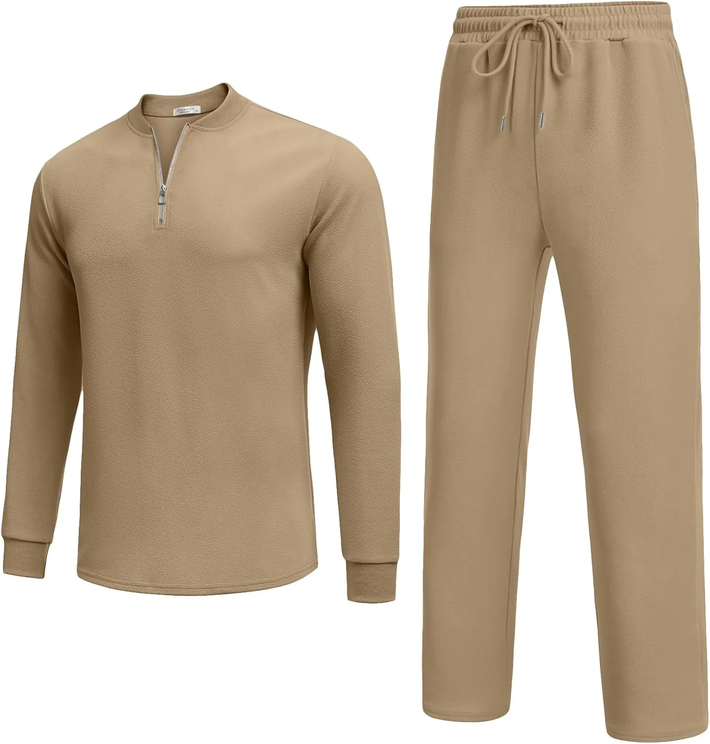 COOFANDY Men's 2 Piece Tracksuit Set Polo Athletic Sweatsuit Quarter Zip Jogging Long Sleeve Casual Sports Outfits