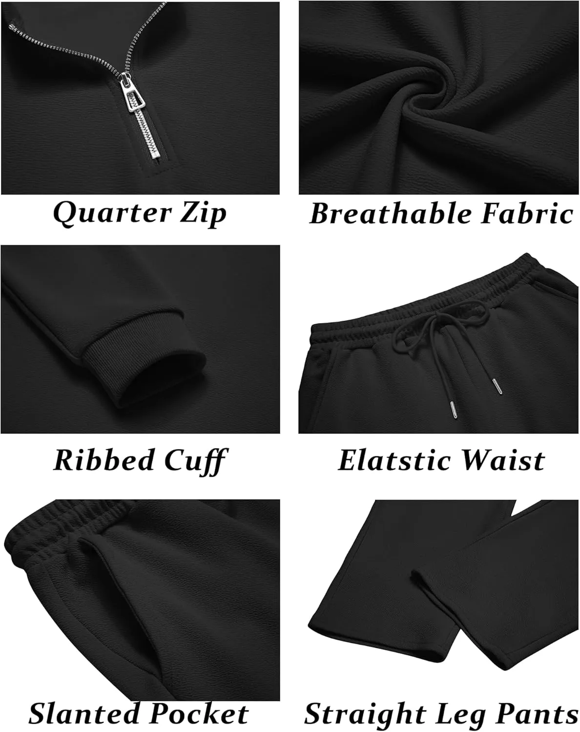 COOFANDY Men's 2 Piece Tracksuit Set Polo Athletic Sweatsuit Quarter Zip Jogging Long Sleeve Casual Sports Outfits