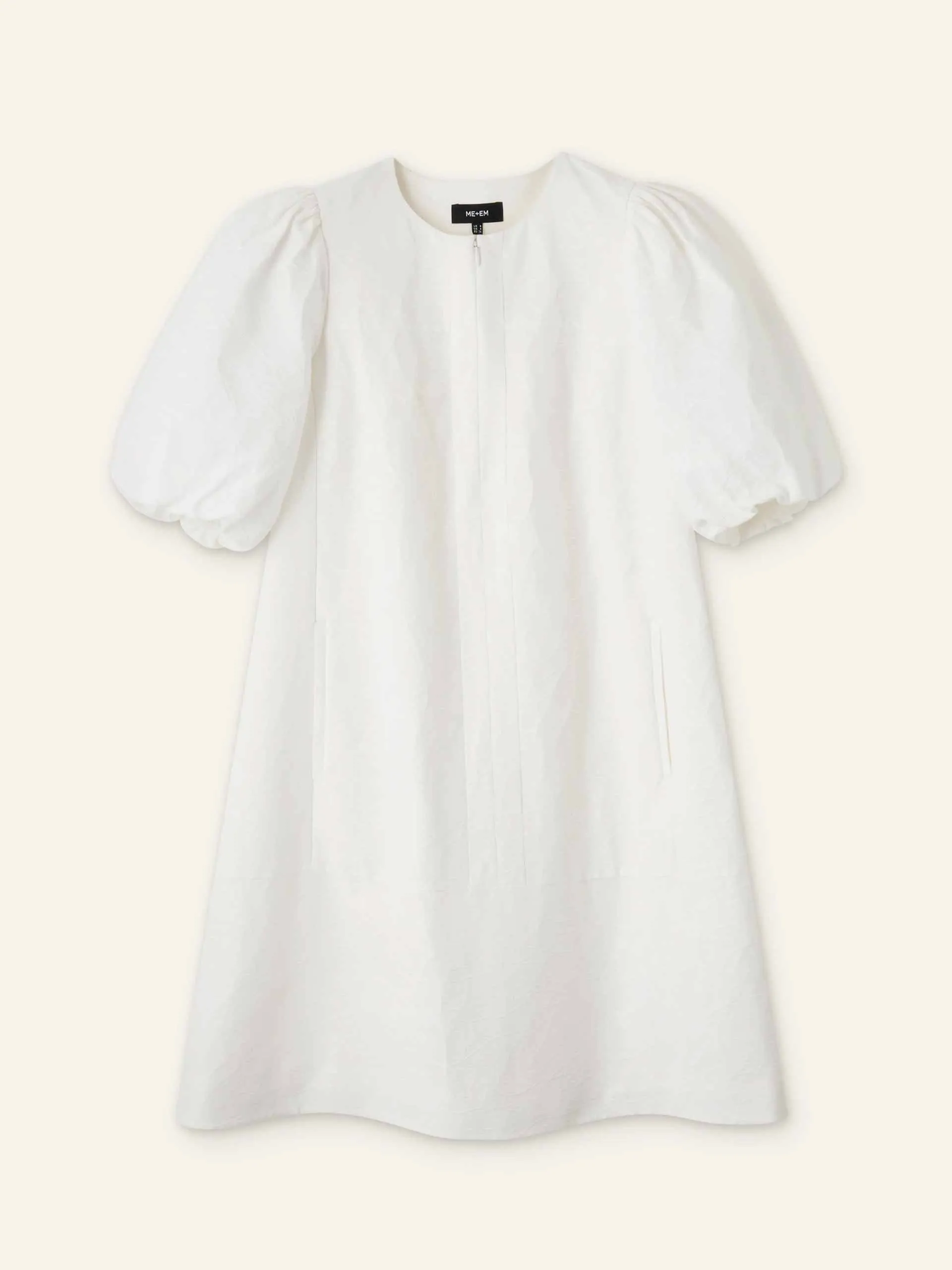 Cotton jacquard short shift dress