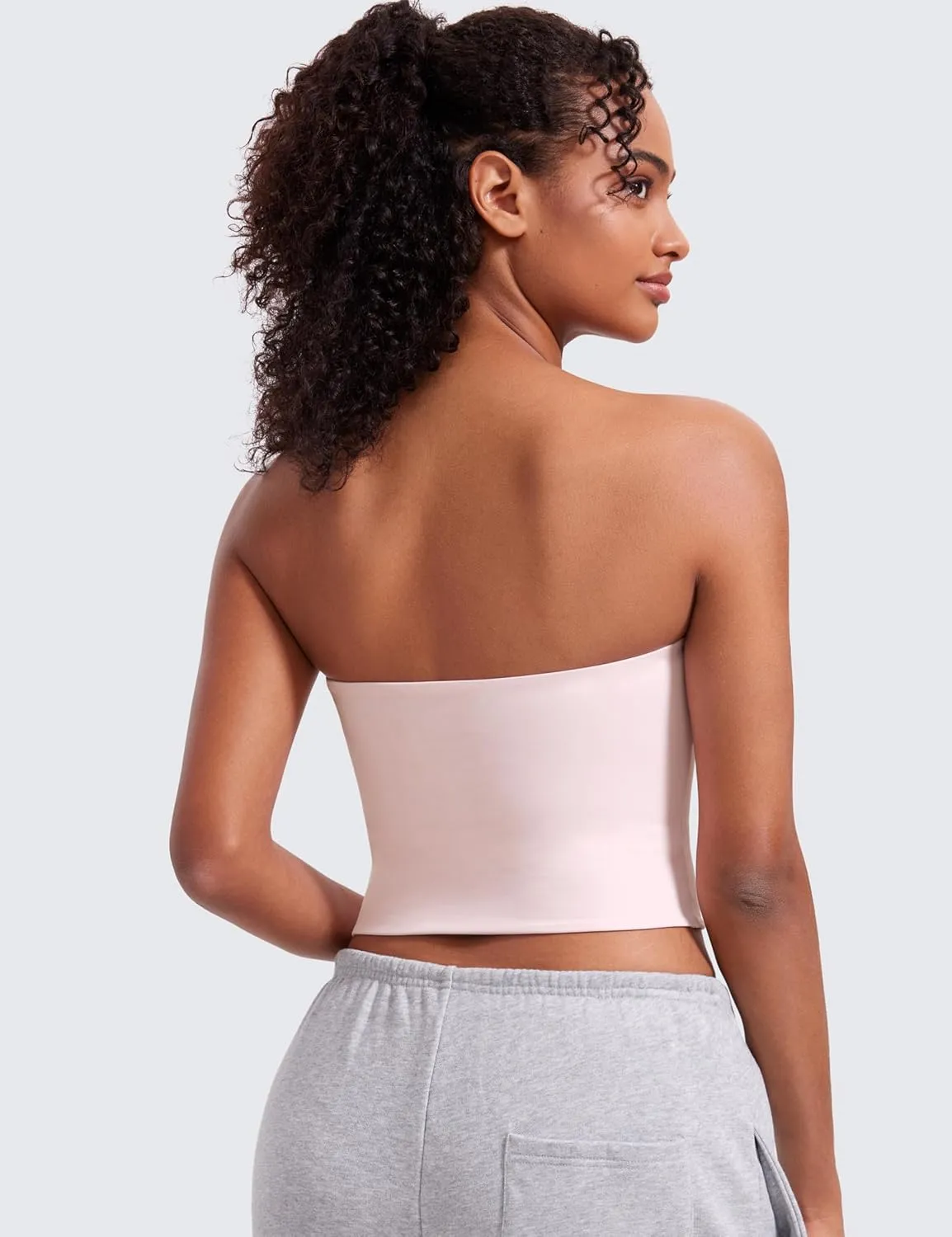 CRZ YOGA Butterluxe Double Lined Tube Tops for Women Going Out Crop Sleeveless Tank Bandeau Strapless Casual Shirts