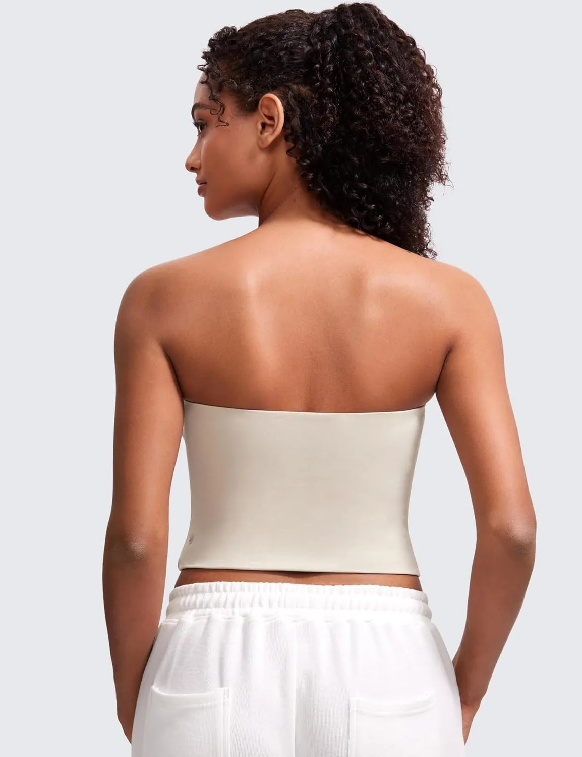 CRZ YOGA Butterluxe Double Lined Tube Tops for Women Going Out Crop Sleeveless Tank Bandeau Strapless Casual Shirts