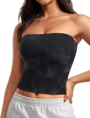 CRZ YOGA Butterluxe Double Lined Tube Tops for Women Going Out Crop Sleeveless Tank Bandeau Strapless Casual Shirts