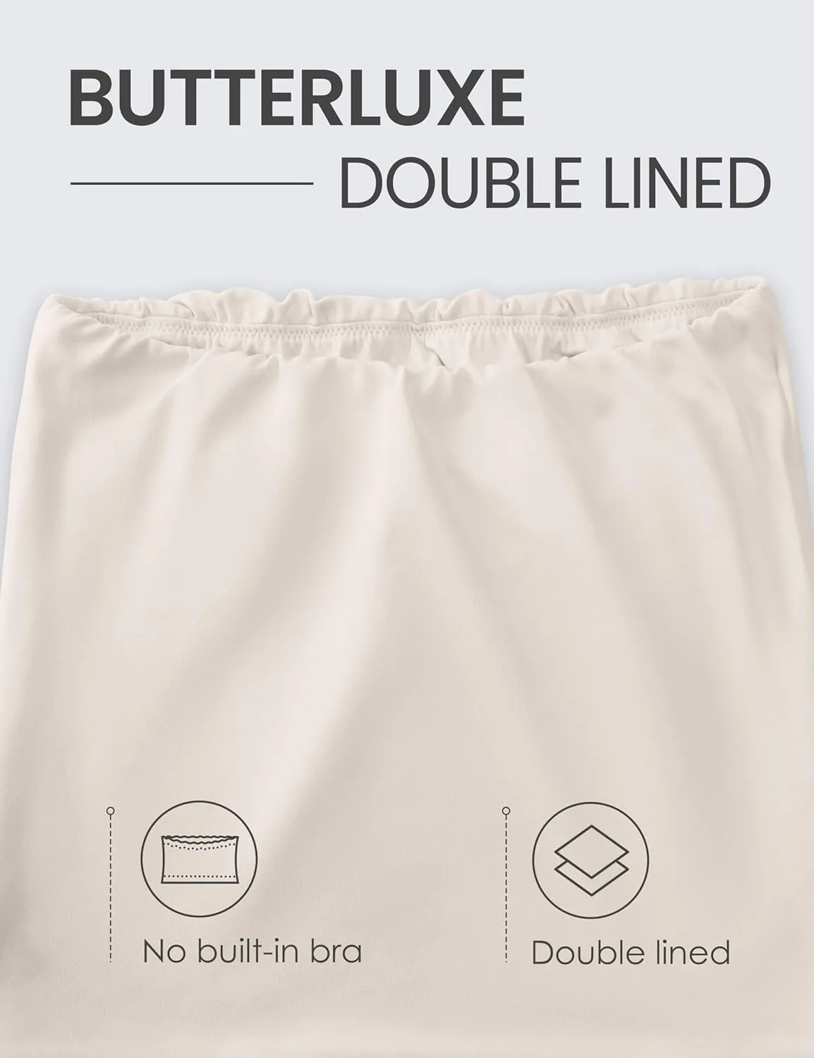 CRZ YOGA Butterluxe Double Lined Tube Tops for Women Going Out Crop Sleeveless Tank Bandeau Strapless Casual Shirts