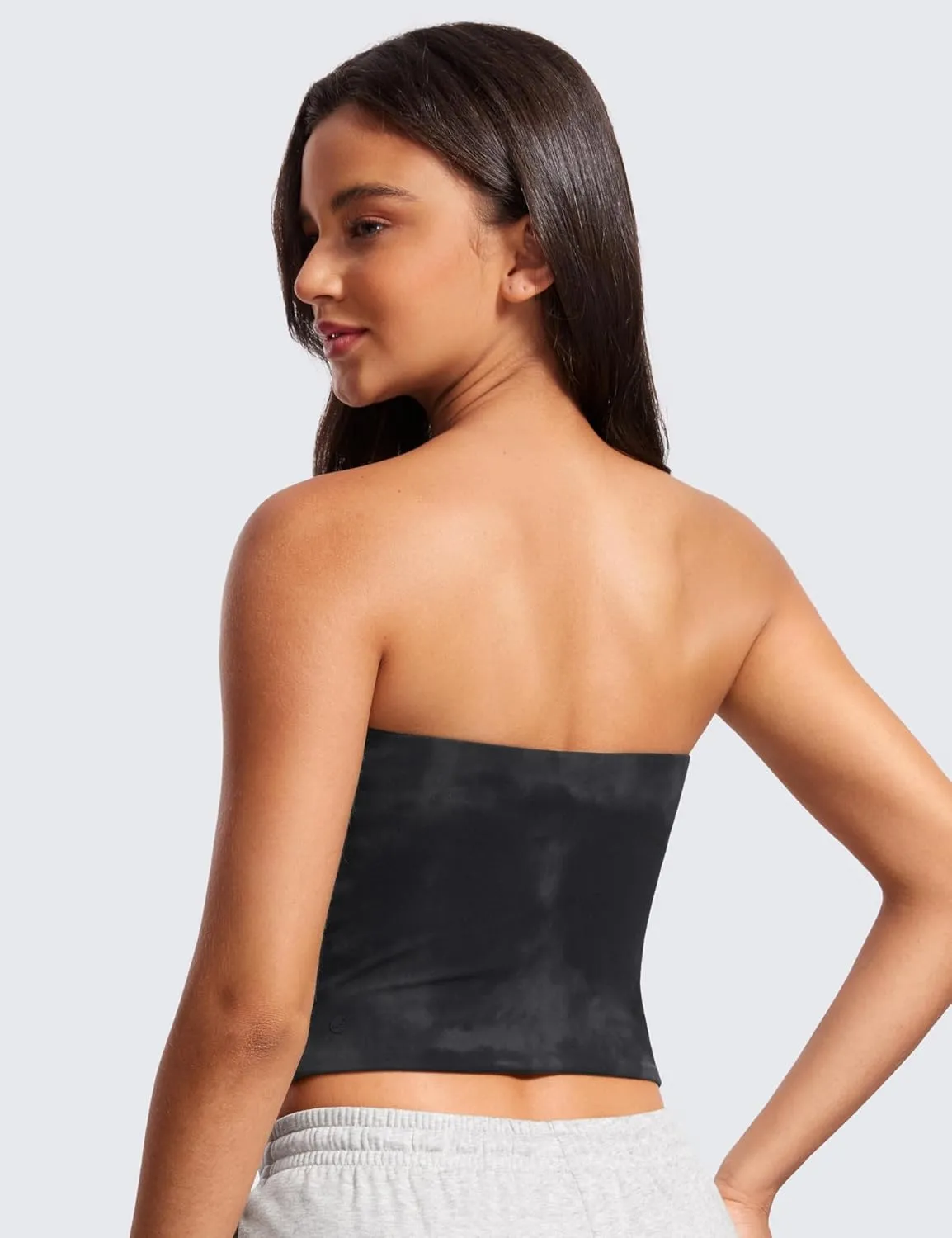 CRZ YOGA Butterluxe Double Lined Tube Tops for Women Going Out Crop Sleeveless Tank Bandeau Strapless Casual Shirts