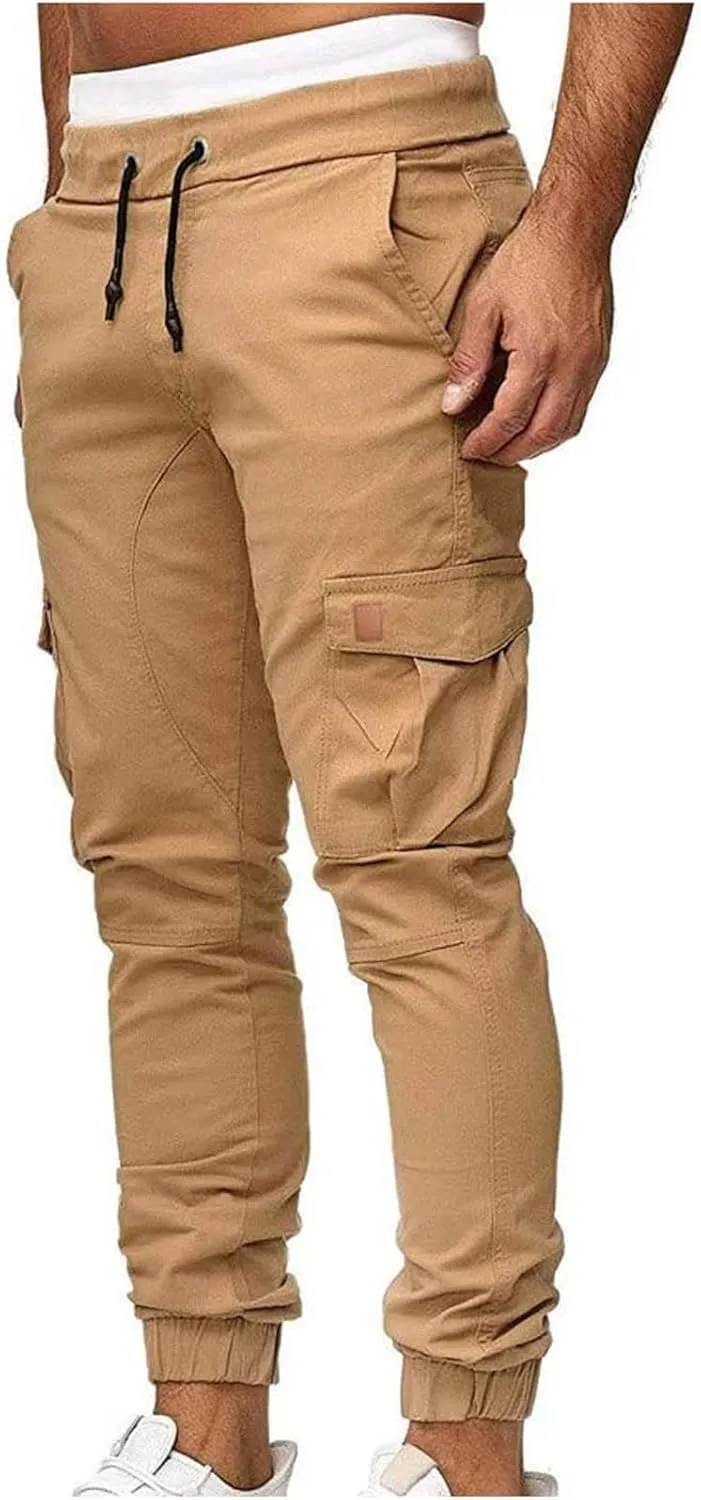Ctreela Fashion Slim Fit Jogger for Men Hip Hop Urban Track Pants Athletic Low Rise Chino Pants Gym Training Workout Pants
