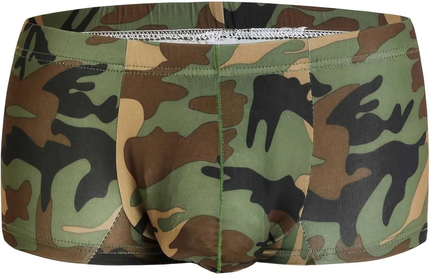 Ctreela Short Leg Boxer Briefs for Men Sexy Bulge Pouch Trunks Camo Underwear Low Rise Underpants Breathable Boxers