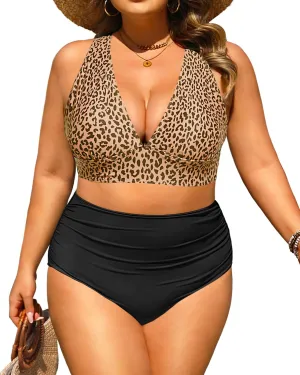 Daci Plus Size High Waisted Bikini - Two Piece Swimsuit Tummy Control Bathing Suit Sexy V Neck Swimwear 2025