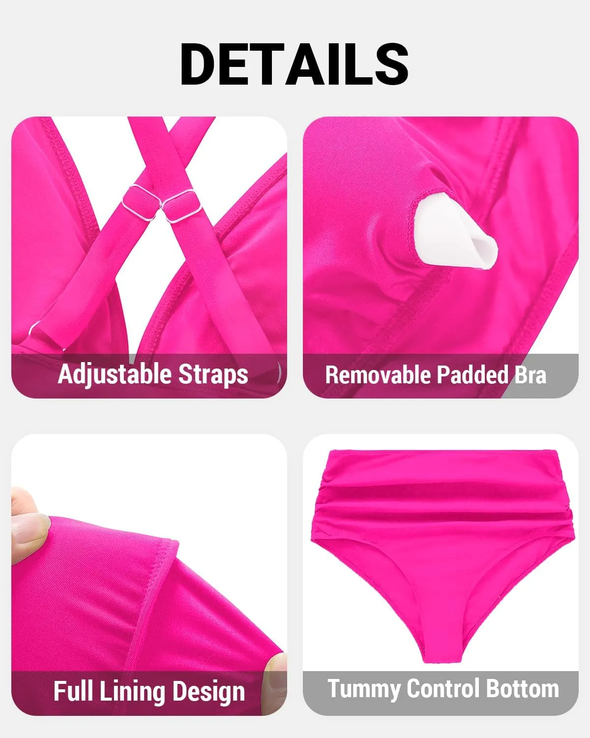 Daci Plus Size High Waisted Bikini - Two Piece Swimsuit Tummy Control Bathing Suit Sexy V Neck Swimwear 2025