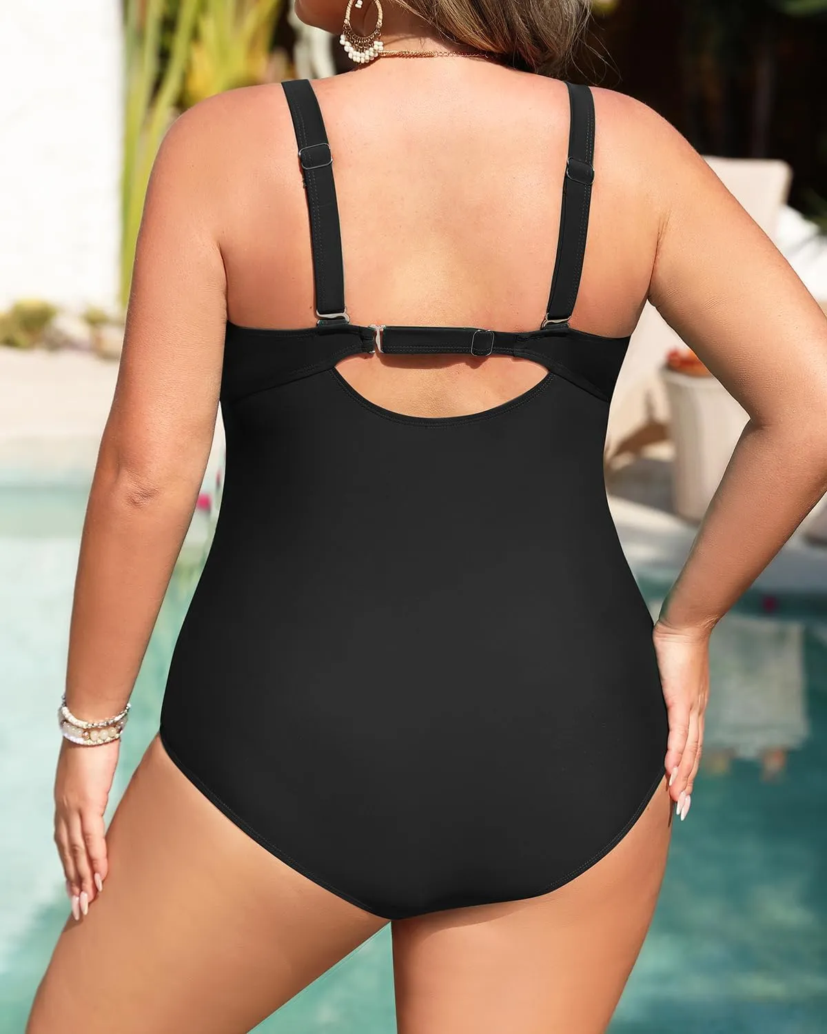 Daci Plus Size One Piece Swimsuit - Women's Tummy Control Bathing Suit Retro Full Coverage Swimwear 2025