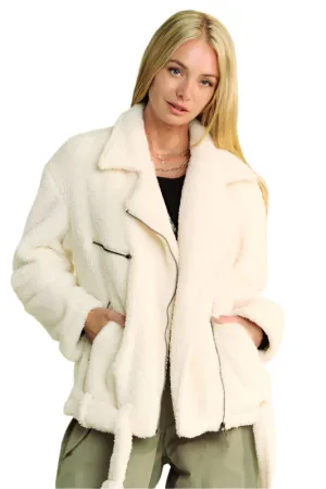 Davi & Dani Faux Fur Zip Up Jacket