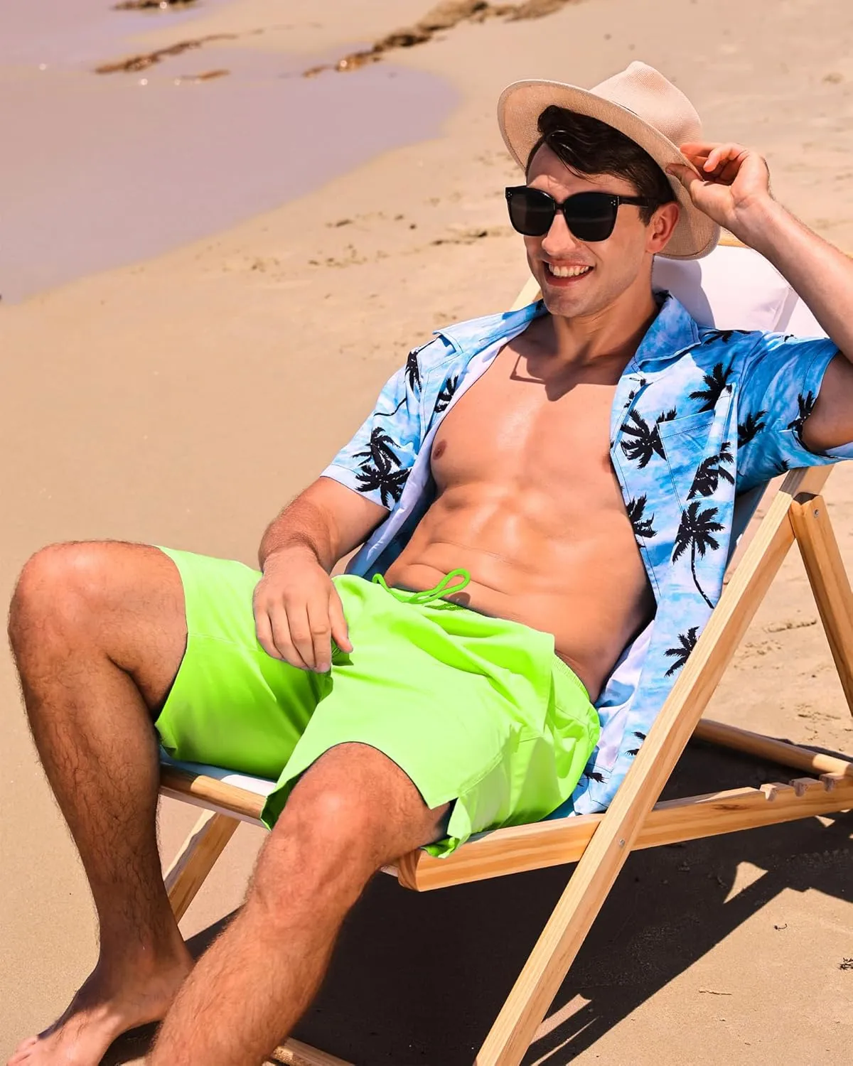 difficort Mens Swim Trunks Quick Dry Bathing Suit 9 inch Inseam Board Shorts with Compression Liner and Zipper Pocket