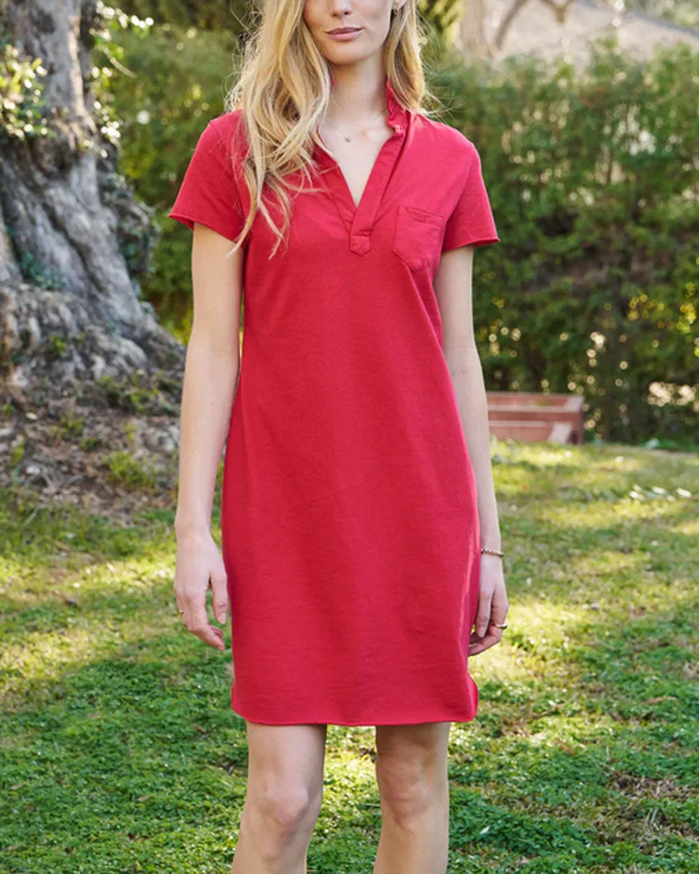 Double Decker Red Short Sleeve Lauren Polo Dress