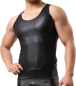 Fashion Casual Solid Color Leather Sexy Coat Leather Coat Men's Sexy Lingerie Thongs G-Strings Underwear