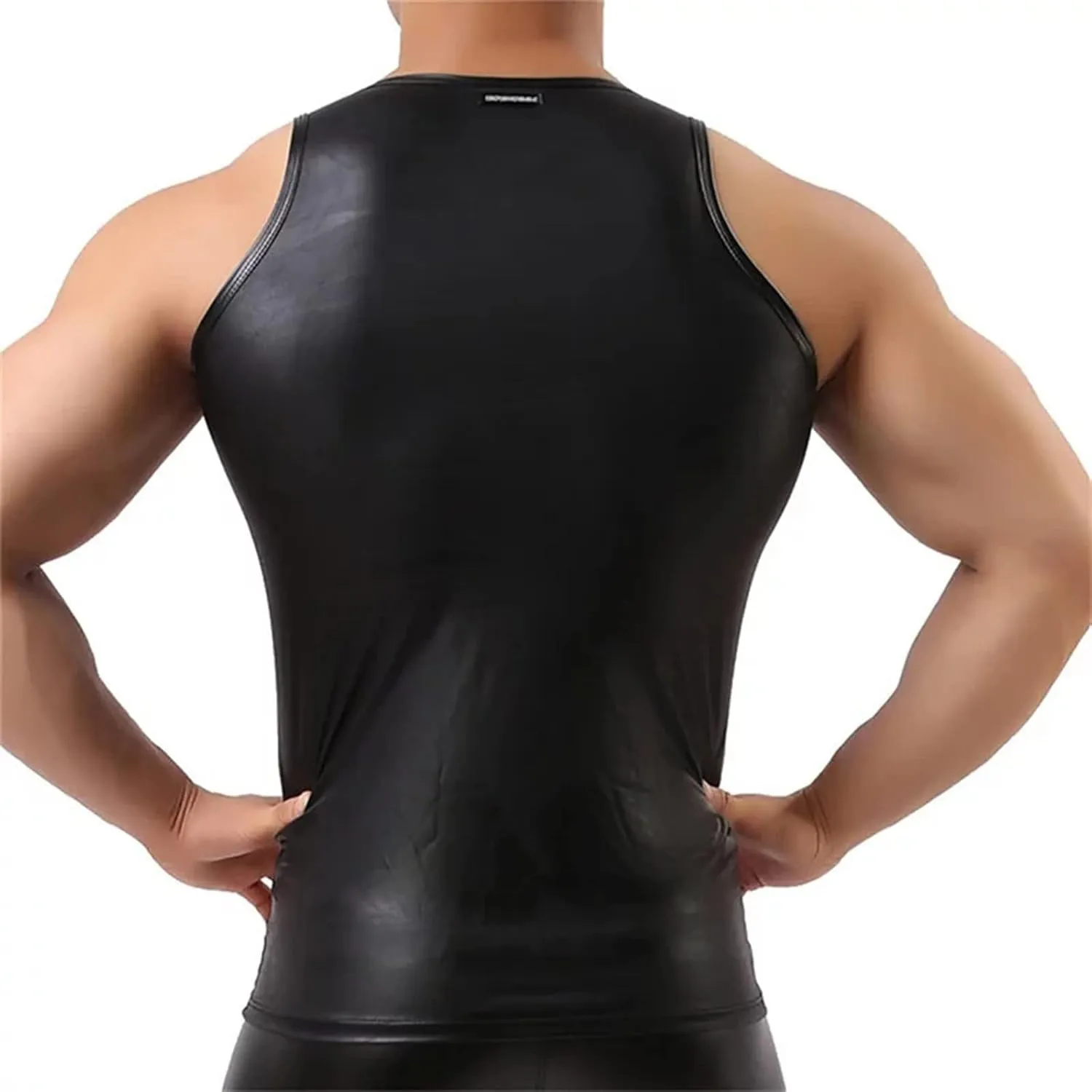 Fashion Casual Solid Color Leather Sexy Coat Leather Coat Men's Sexy Lingerie Thongs G-Strings Underwear