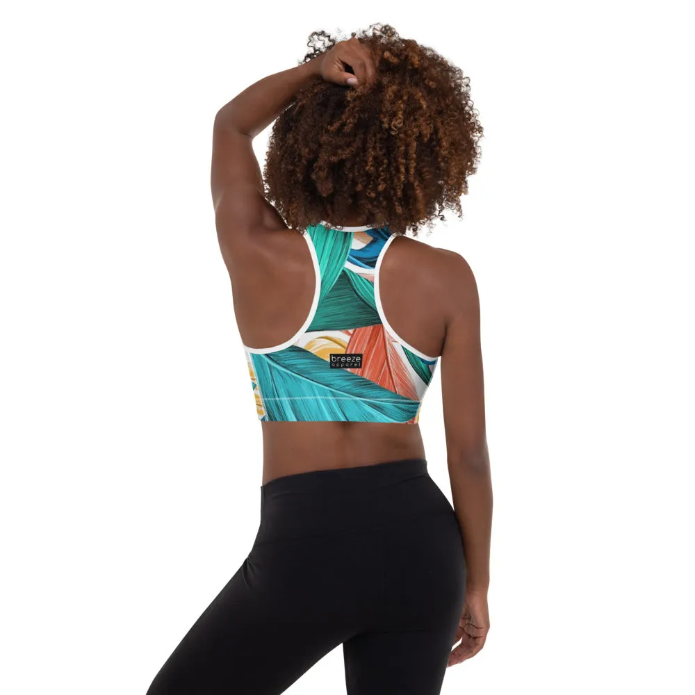 'Feelin' Tropical' padded sports bra