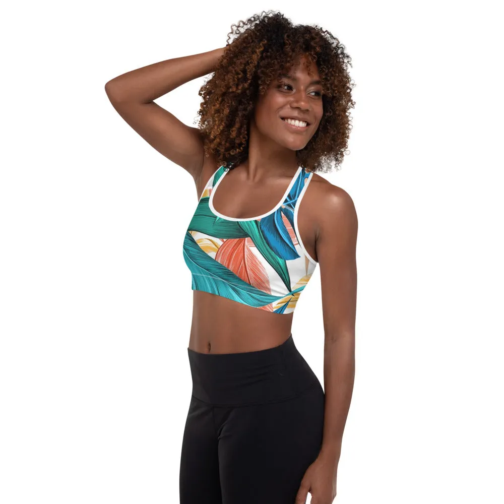 'Feelin' Tropical' padded sports bra