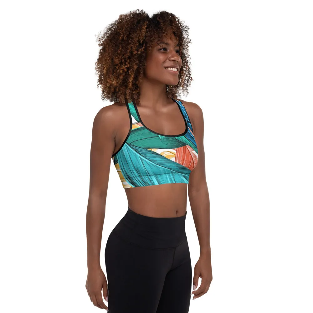 'Feelin' Tropical' padded sports bra