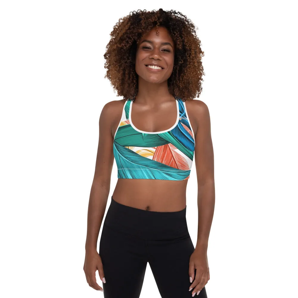 'Feelin' Tropical' padded sports bra